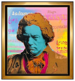 Steve Kaufman Large Original Oil Painting on Canvas Signed Beethoven Music Art
