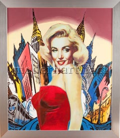 Vintage Steve Kaufman Marilyn Monroe New York City Comic Original Oil Painting Documente