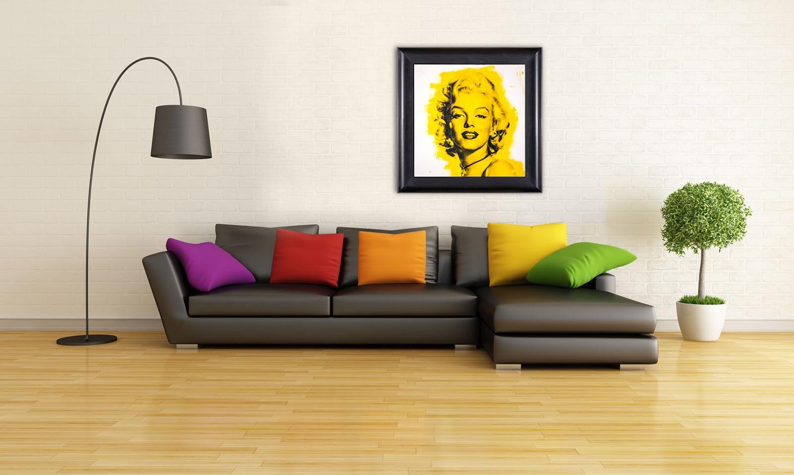 Steve Kaufman Marilyn Monroe Warhol Famous Assistant Oil Painting Canvas 25 x 29 For Sale 3