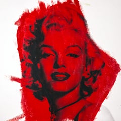 Vintage Steve Kaufman Marilyn Monroe Warhol Famous Assistant Oil Painting Canvas 26 x 27