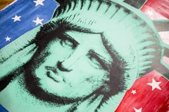 Steve Kaufman Massive Lady LIberty Warhol Famous Assistant Oil Painting Canvas (peinture à l'huile)
