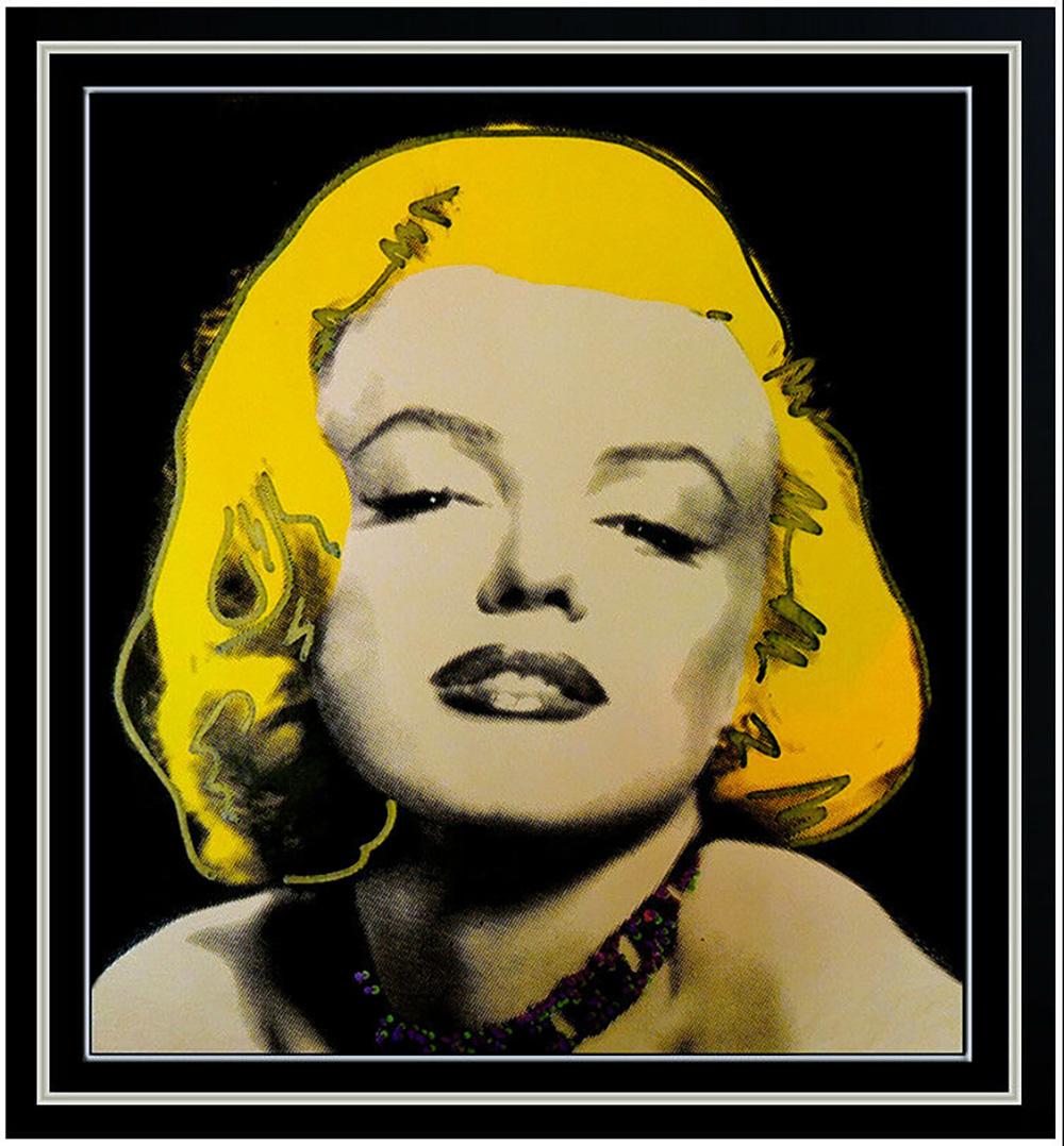 Steve Kaufman Portrait Painting - STEVE KAUFMAN Oil Painting On Canvas Marilyn Monroe Signed Framed Playboy Art