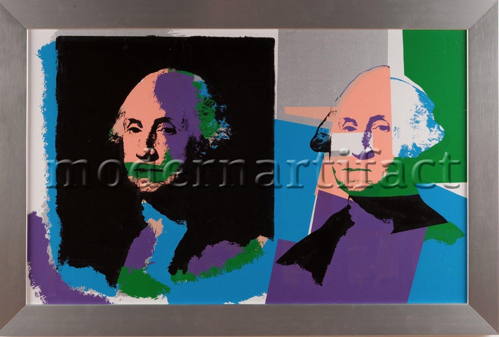 Artist: Steve Kaufman
Title: George Washington
Medium: Original Oil Painting on Screen print Canvas
Size: "26 3/4: x 42 1/2"
Size Framed: 32 1/2" x 48 1/2"
Edition size: 17/5opp
Signed on the the back

Condition: This piece is in perfect condition. 