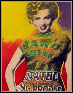 STEVE KAUFMAN Original Marilyn Monroe Signed Oil Painting On Canvas Playboy Art
