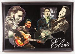 Vintage Steve Kaufman Original Oil Painting Elvis Rock Music Signed Pop Art