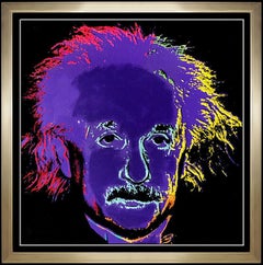 Steve Kaufman Original Oil Painting on Canvas Signed Albert Einstein Large Art