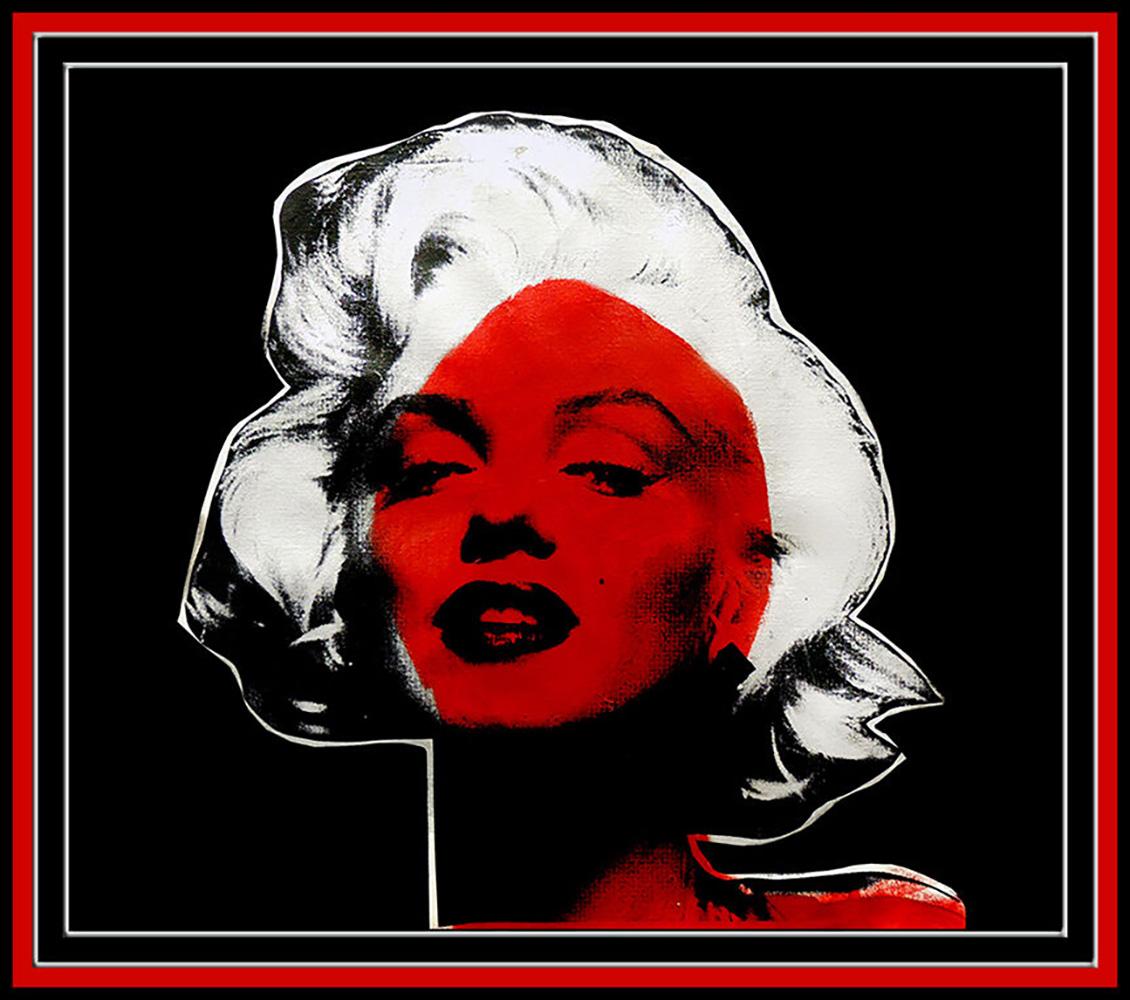 Steve KAUFMAN ORIGINAL PAINTING Oil on Canvas Marilyn Monroe Signed Playboy Art - Painting by Steve Kaufman