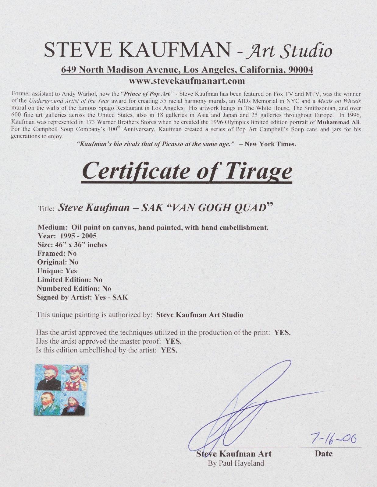 Title: Homage to Van Gogh
Medium: Original Oil Painting on Screen print Canvas
Size: 45 1/2