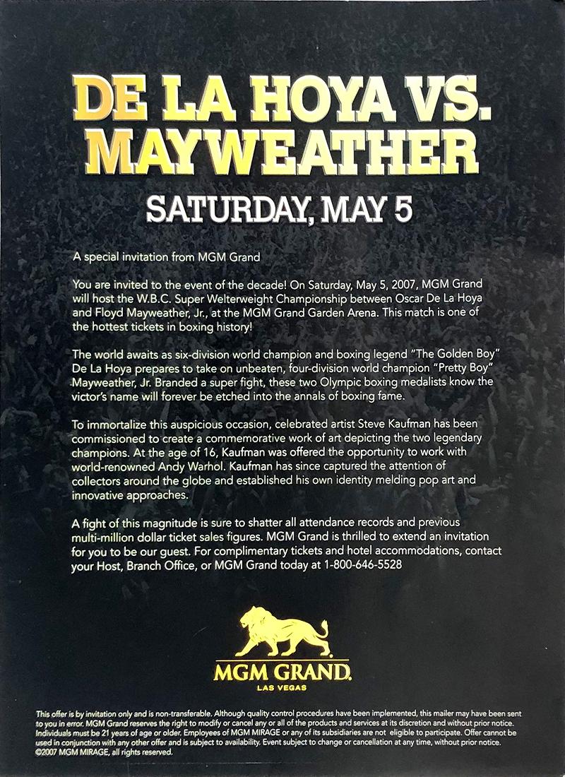 Il mondo ti aspetta / Invito all'MGM Grand (De La Hoya vs. Mayweather) - Figurative Painting Nero di Steve Kaufman