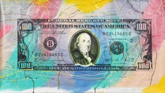 $100 Dollar Bill, Pop-Art-Raumteiler auf Leinwand von Steve Kaufman