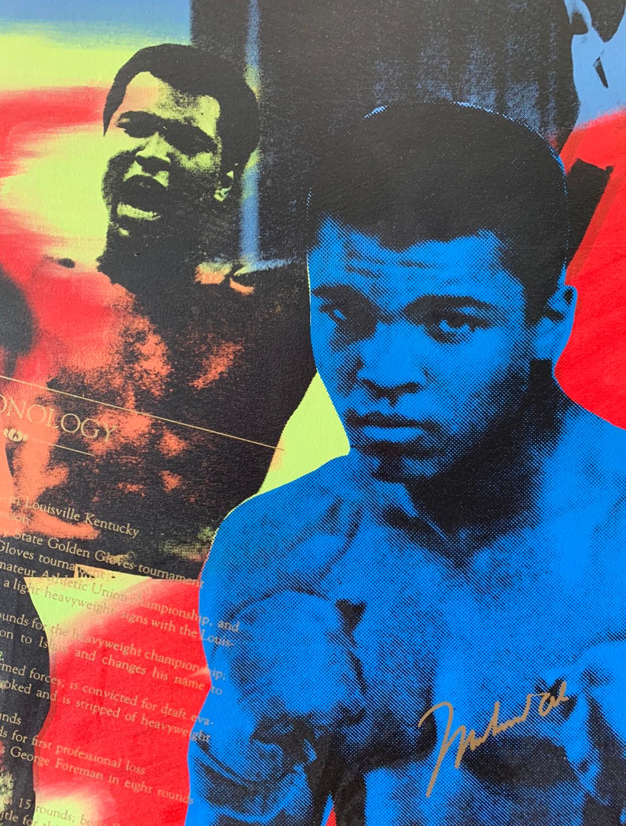Mohammed Ali Pop Art Color Screenprint with Real Mohammed Ali Signature  - Print by Steve Kaufman