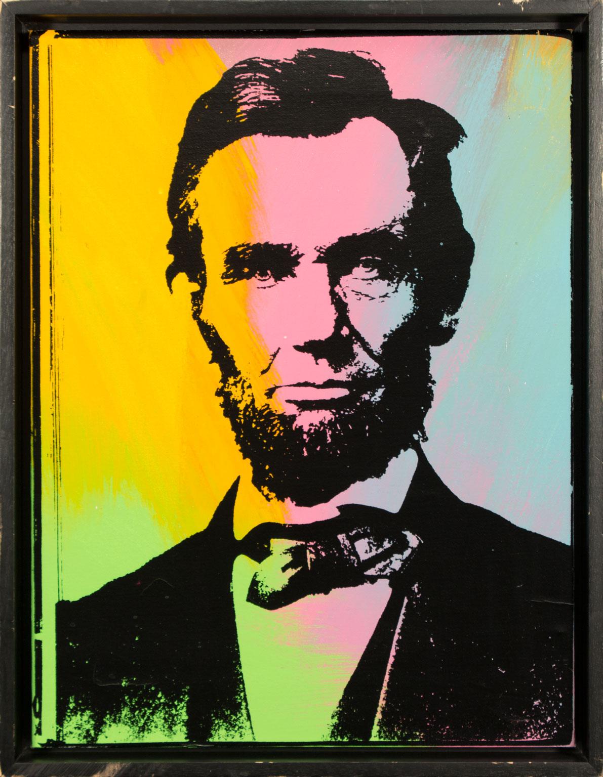 Steve Kaufman "Abraham Lincoln" 1990 Künstler Proof Serigraphie, Hand signiert Verso