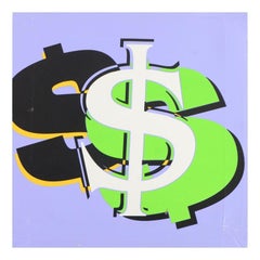 Steve Kaufman "Dollar Sign (Purple)" Serigrafia tirata a mano in edizione limitata