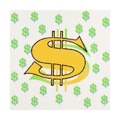 Steve Kaufman « Dollar Sign (blanc) » sérigraphie en édition limitée sur Ca