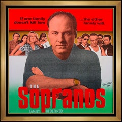 STEVE KAUFMAN Oil PAINTING on Canvas Large Signed Sopranos Artwork Framed SBO
