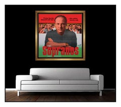 STEVE KAUFMAN Oil PAINTING on Canvas Large Signed Sopranos Artwork Framed SBO