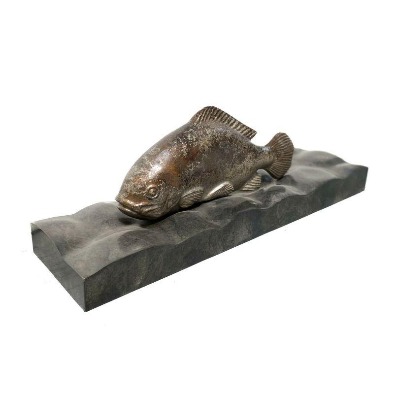 Steve Kestrel (American 20th C) Patinated Bronze Waverly Koi Fish Sculpture

Steve Kestrel (American 20th C) patinated bronze Waverly Koi Fish sculpture. The sculpture depicts a hand carved fish swimming through the waves. Artist signed 