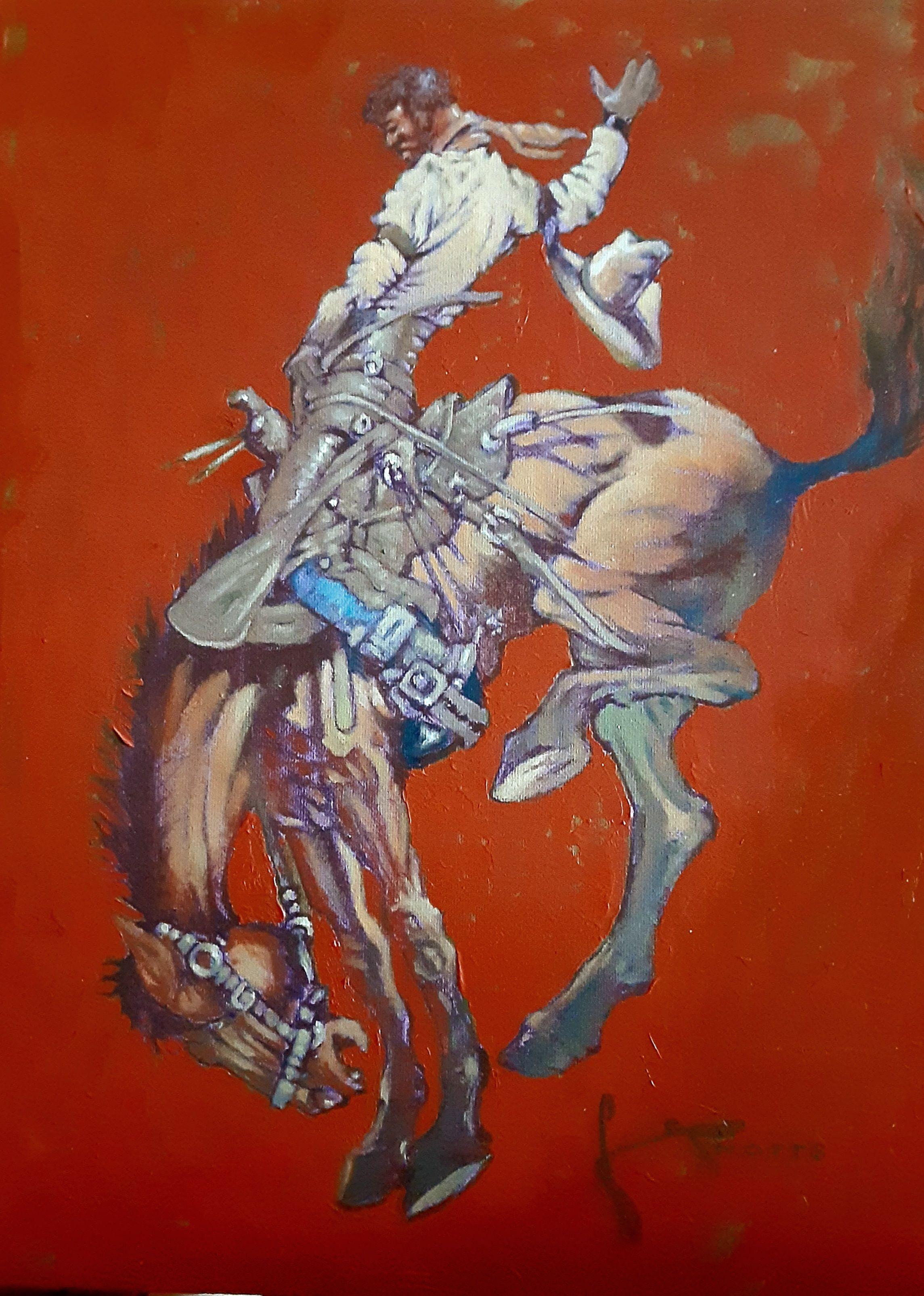 Bronco, Gemälde, Öl auf Leinwand
