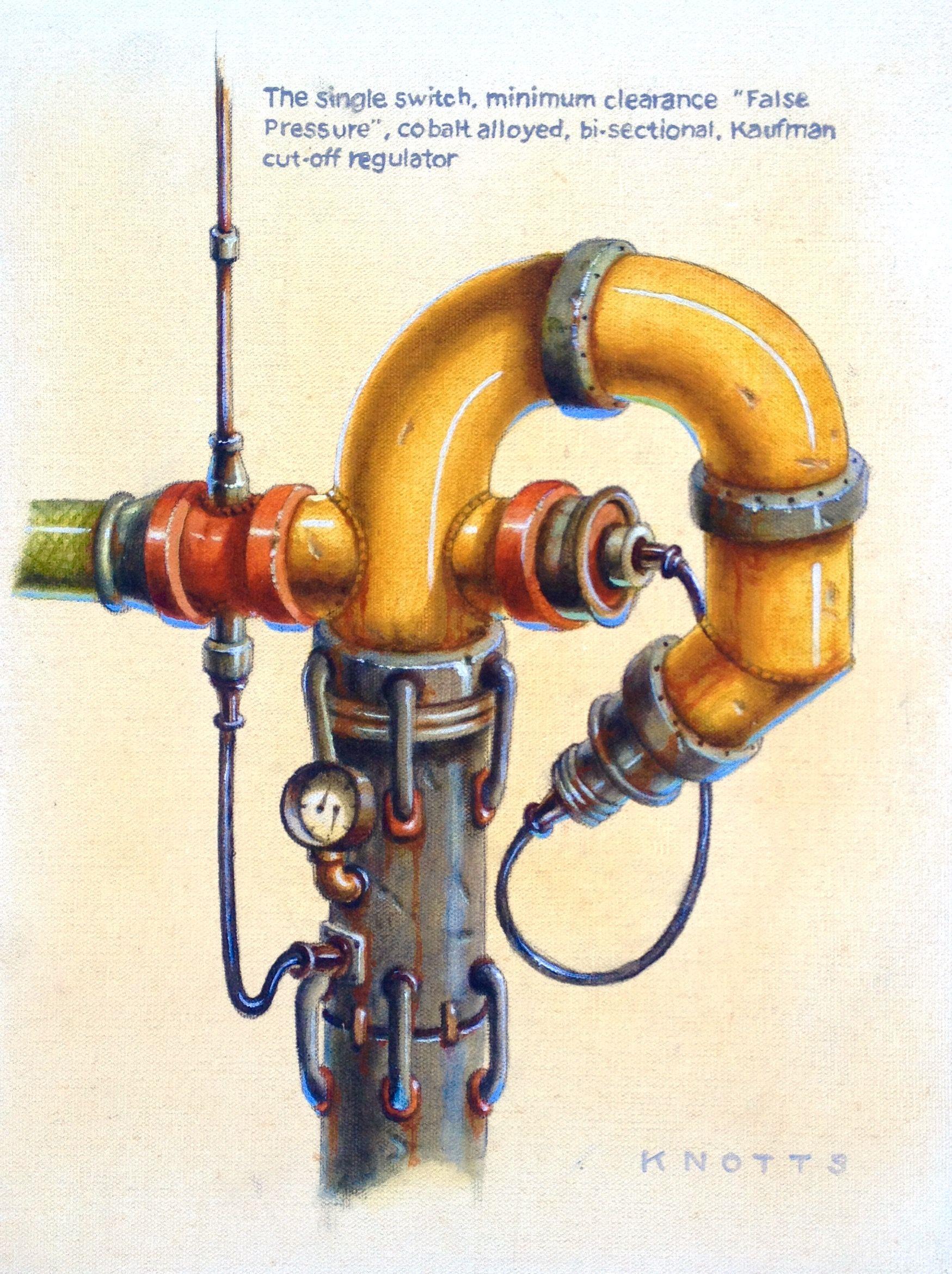 Creazione idraulica n. 2, Pittura, Olio su tela - Painting di Steve Knotts