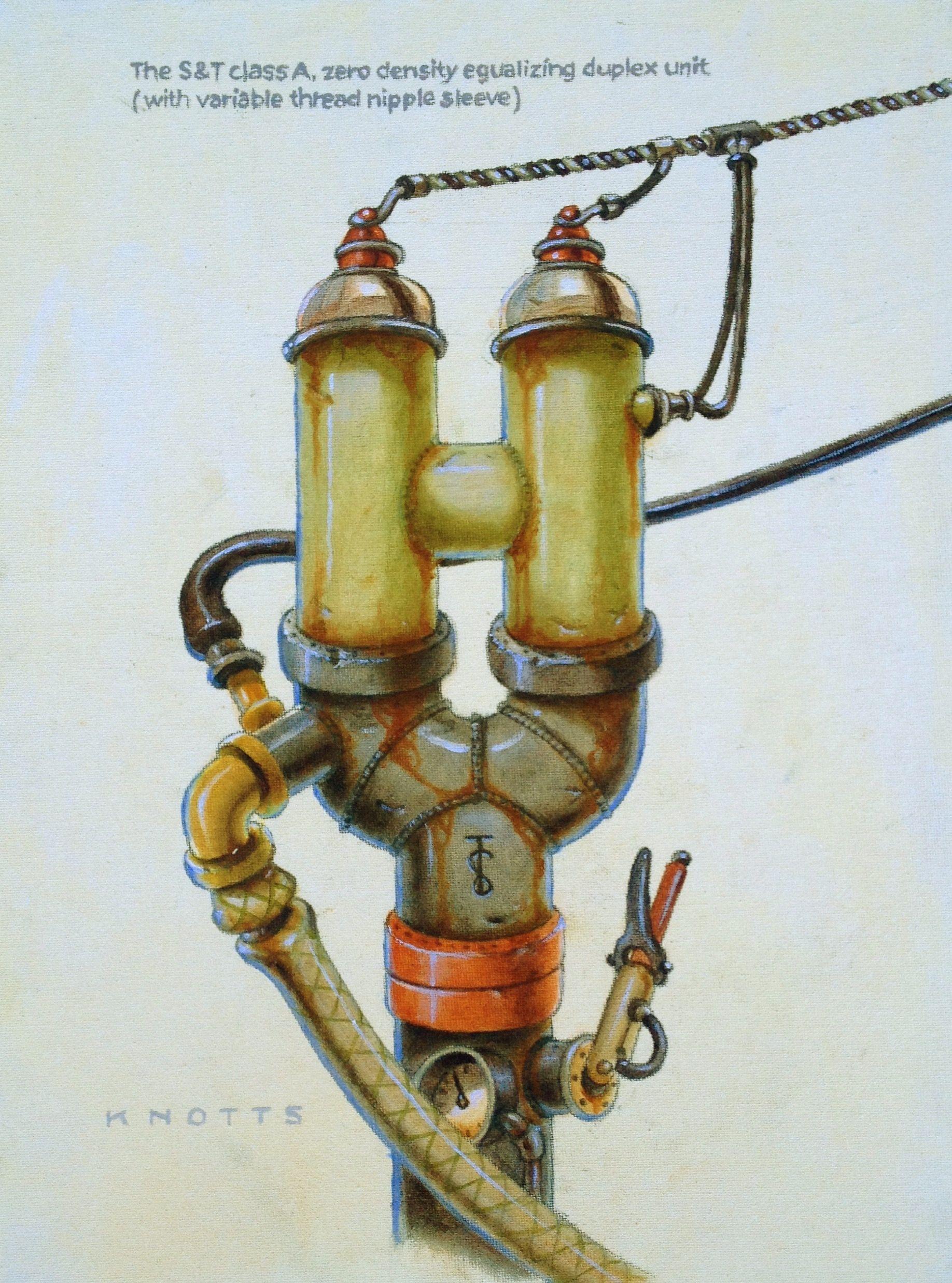 Creazione idraulica n. 6, Pittura, Olio su tela - Painting di Steve Knotts