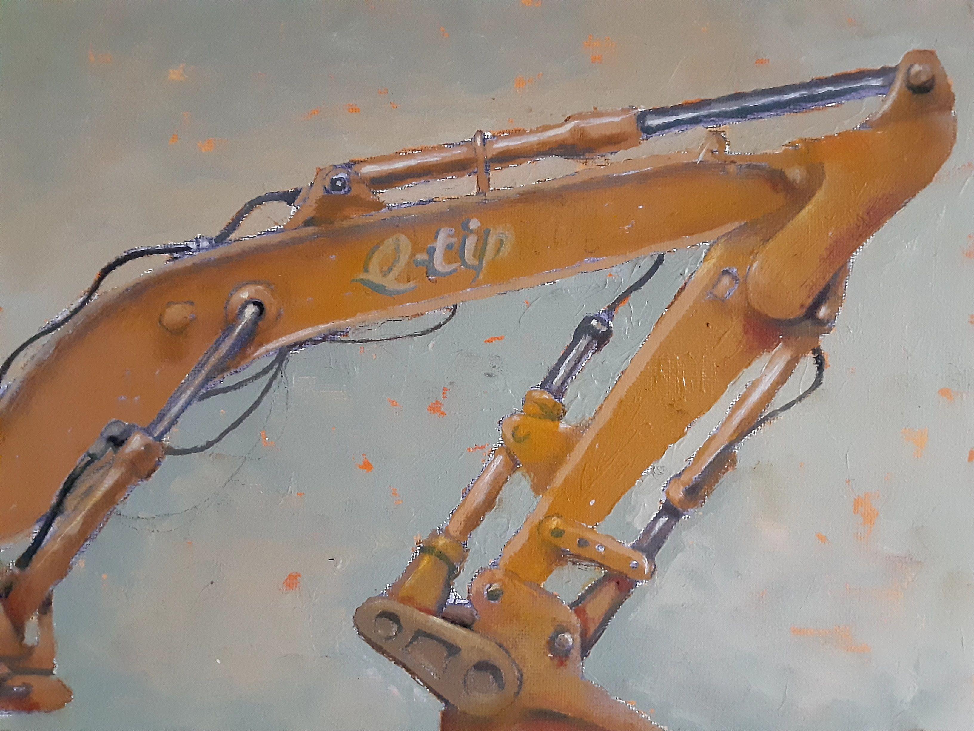 Lavori stradali, Pittura, Olio su tela in vendita 1