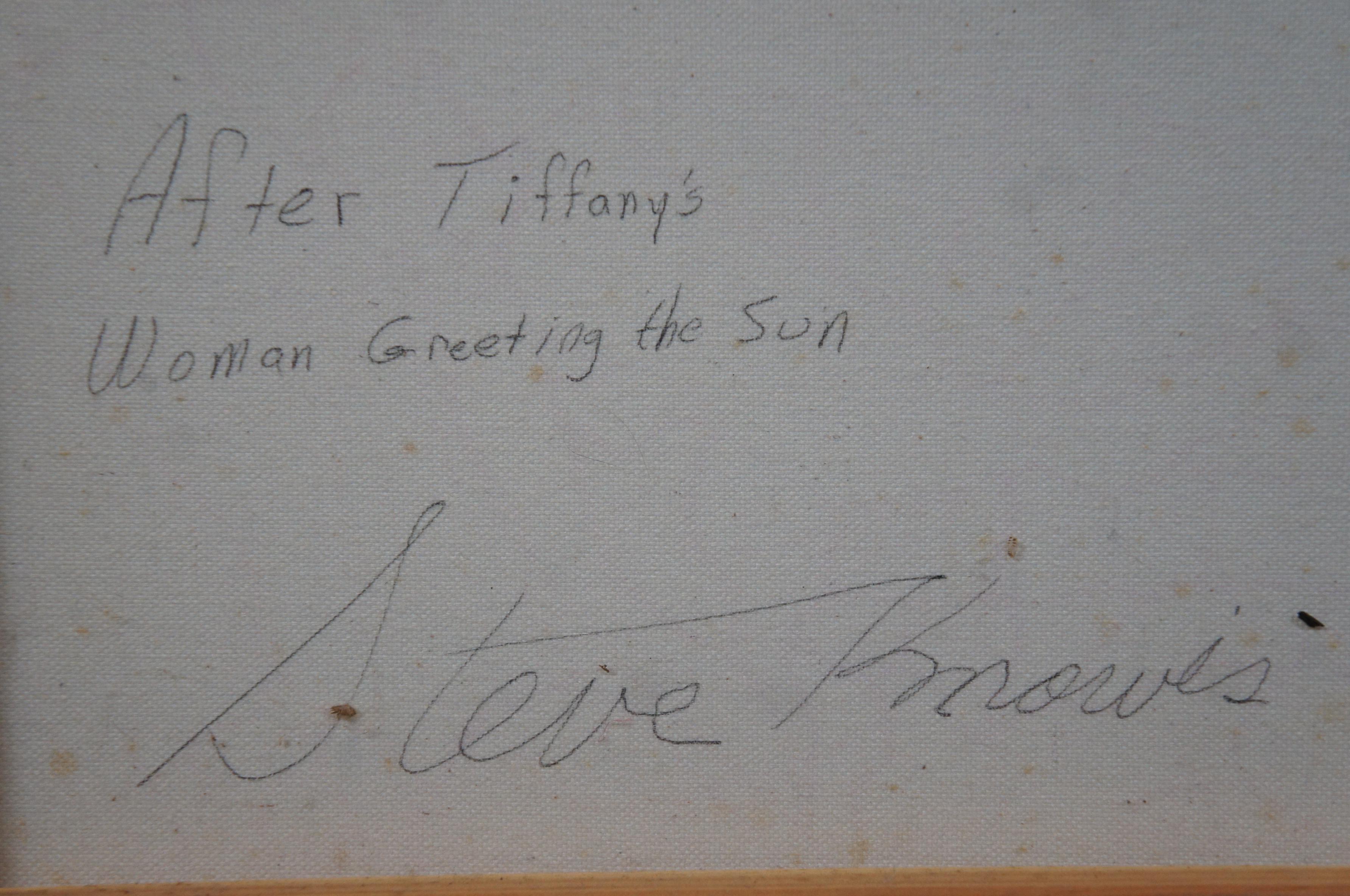 Canvas Steve Knowls Art Nouveau Oil Painting After Tiffany's Woman Greeting the Sun 26