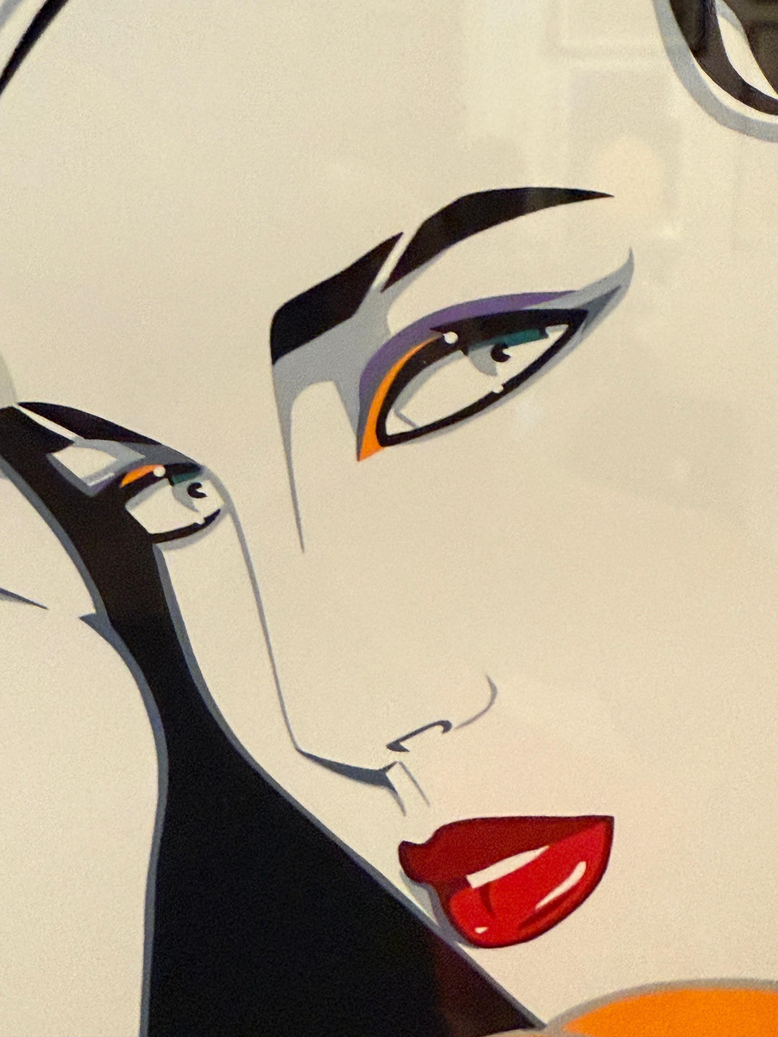 Stylish Woman, Serigraph by Leal - Gray Portrait Print by Steve Leal