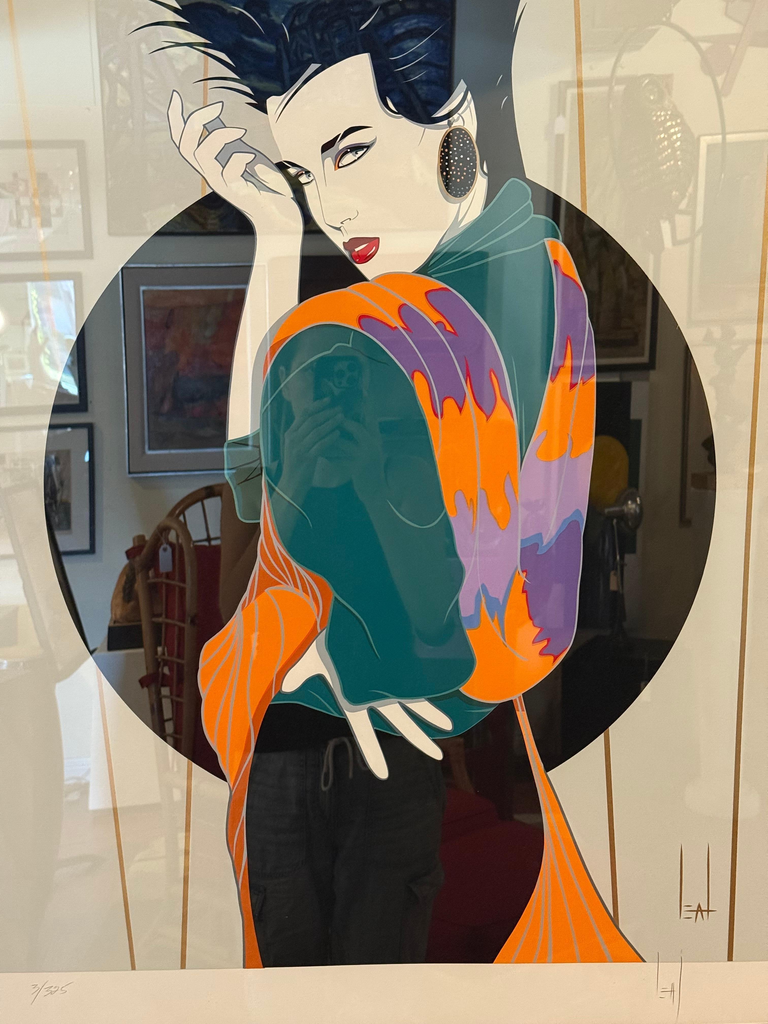 Stylish Woman, Serigraph by Leal For Sale 1
