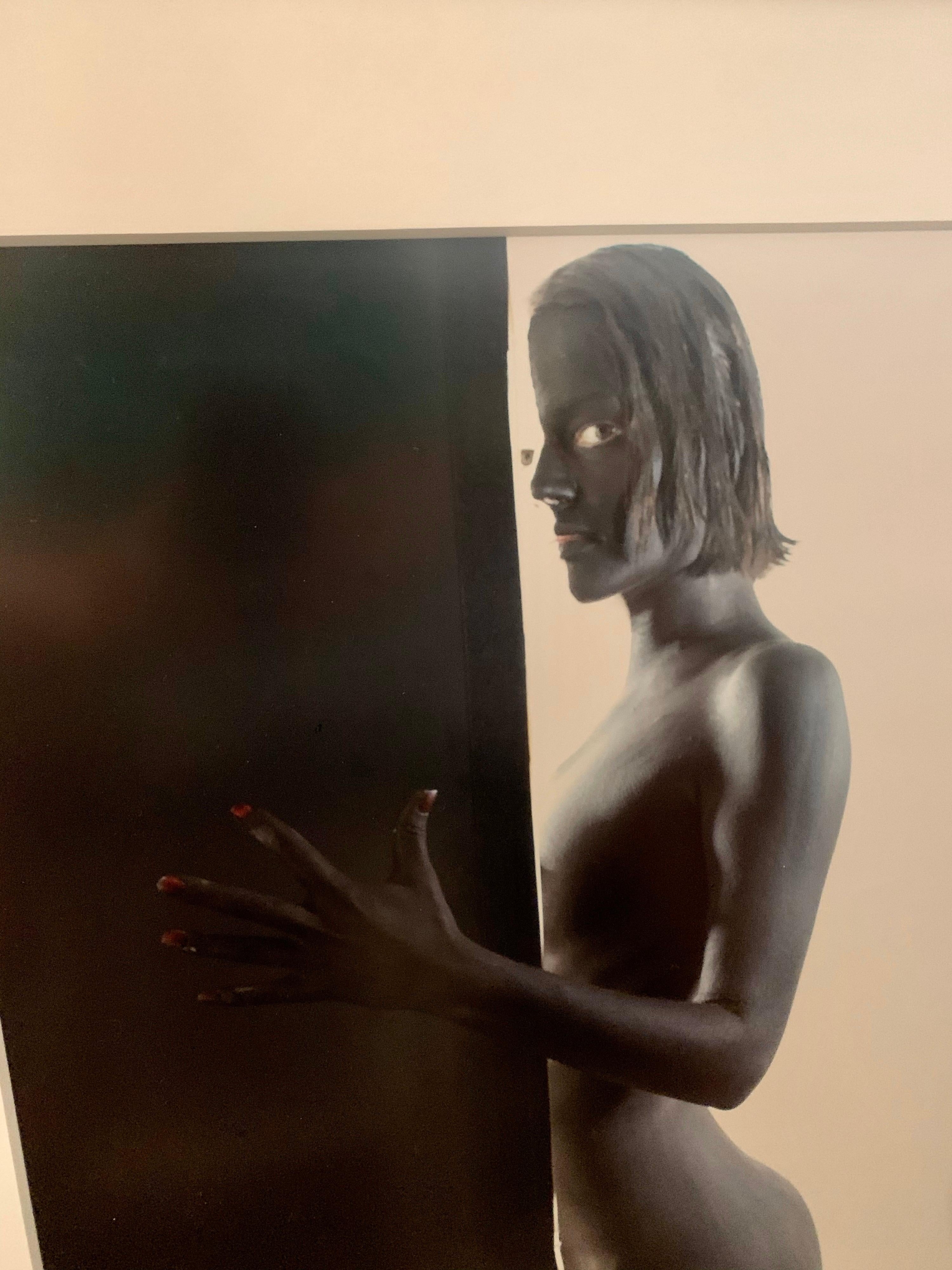 This is a series of three (3) - all of which is Mona, the photographer's Muse and model. This is a fully painted body in black and white. Original framing in white.