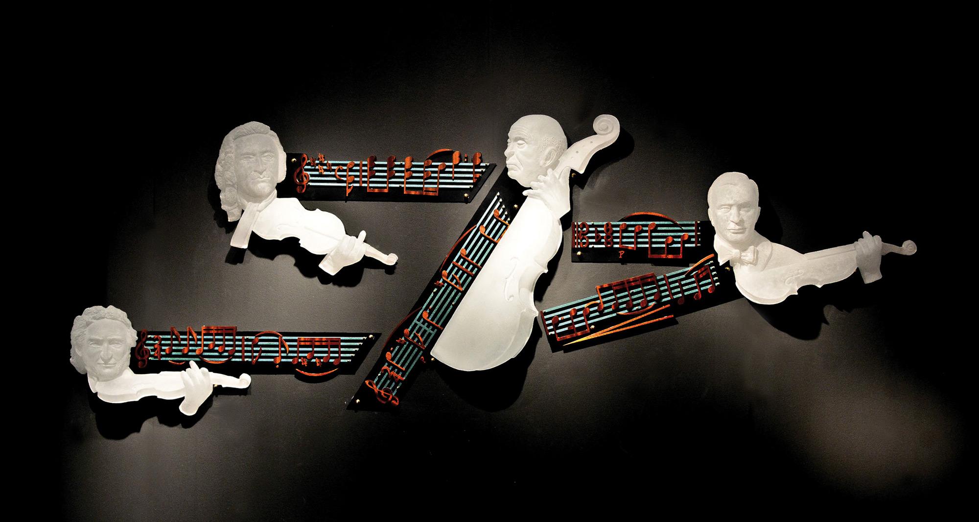"Escultura mural "El cuarteto imaginario