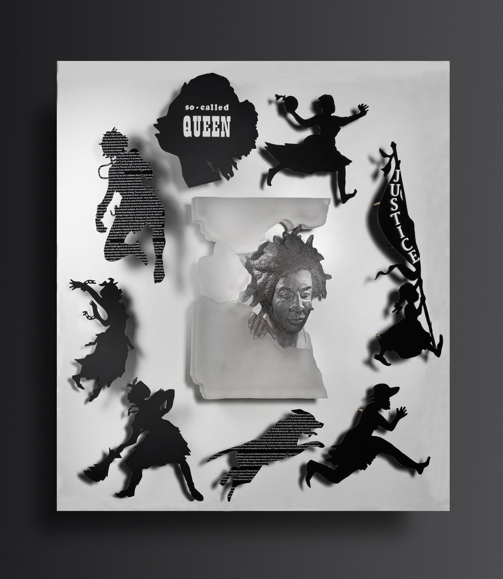 "You Are a Remarkable Woman, Kara Walker" wall sculpture portrait