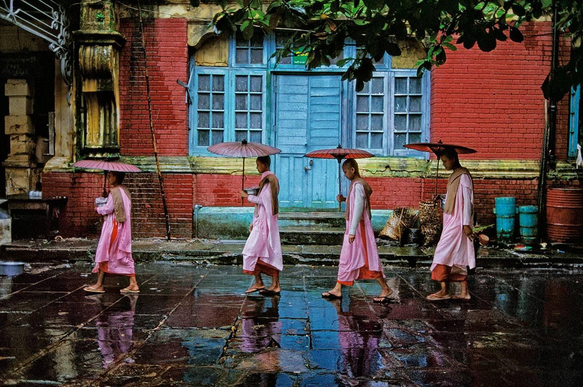 Steve McCurry Landscape Photograph - Procession of Nuns, Rangoon, Burma