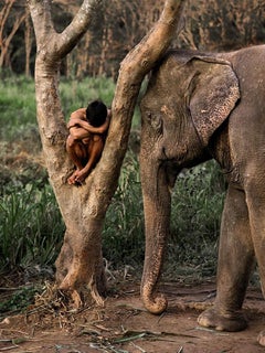 Mahout y su elefante, Chiang Mai, Tailandia