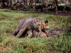 Mahout Reads with his Elephant by Steve McCurry, 2010, Digital C-Print