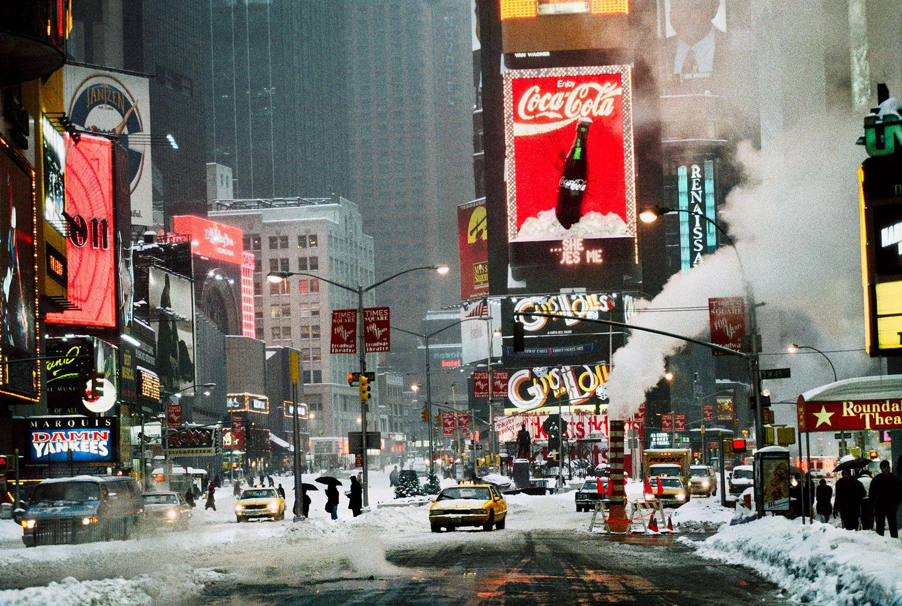 Steve McCurry Color Photograph - Times Square in Winter, New York, NY