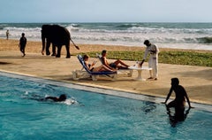 Touristen in einem Resort in Bentota, Sri Lanka