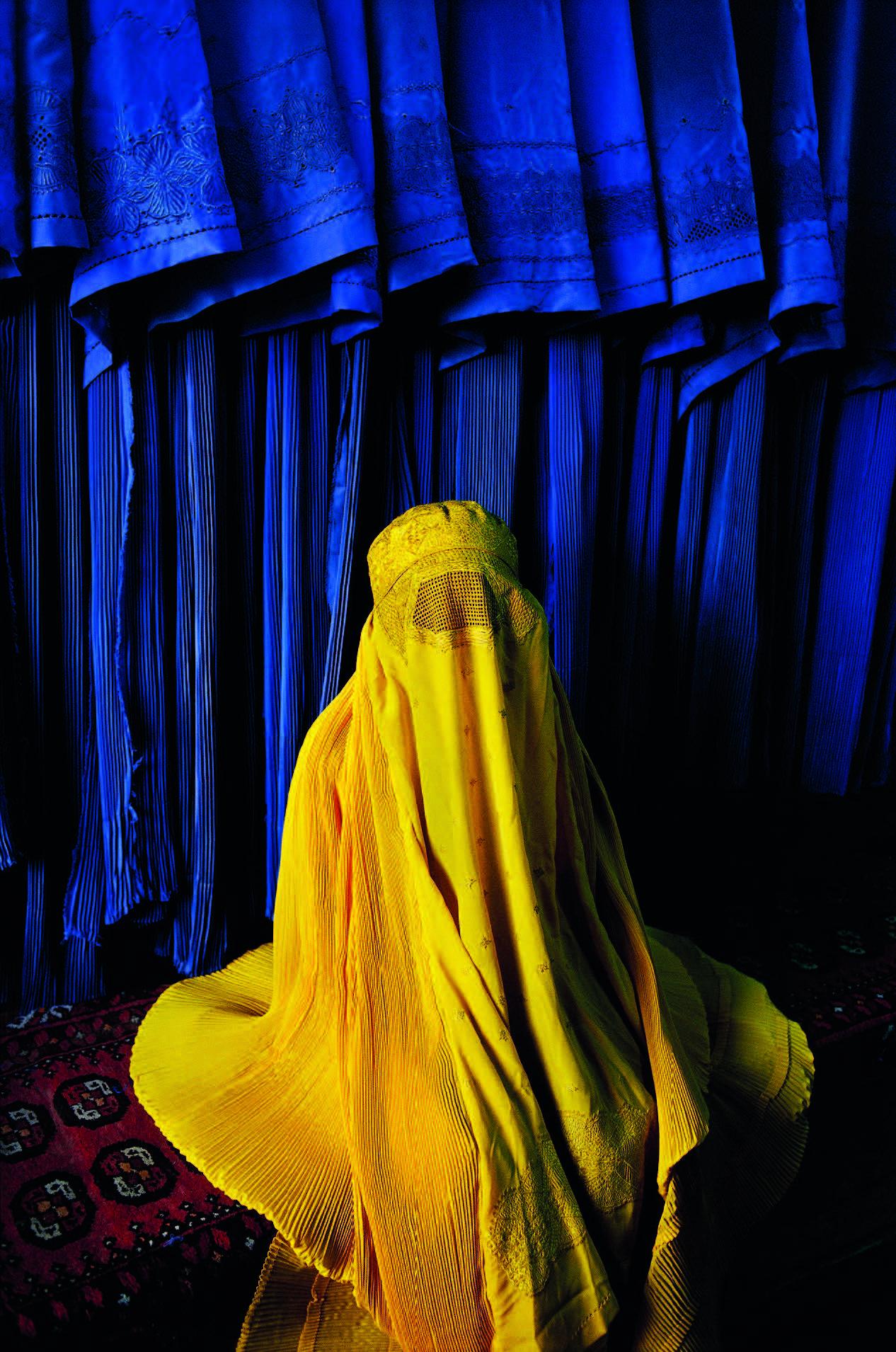 Woman in Canary Burqa