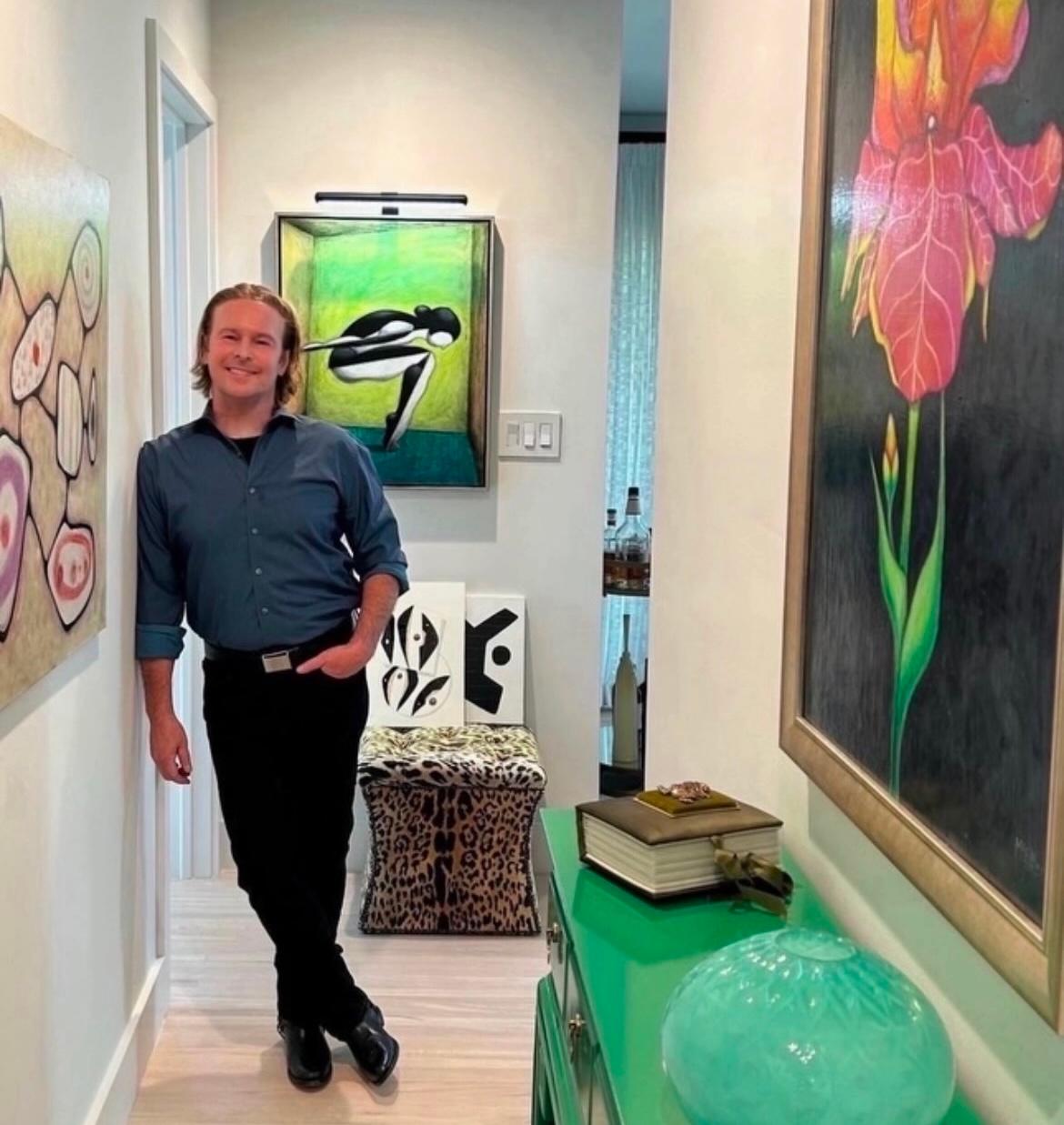 Pintura al óleo abstracta original del artista Steve McElroy, fácil de buscar. en venta 9