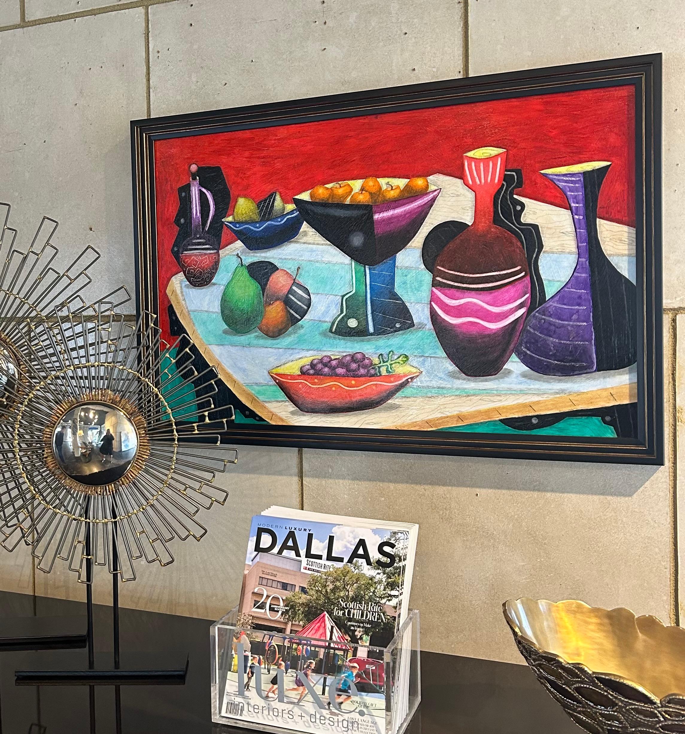 Pintura al óleo abstracta original del artista Steve McElroy, fácil de buscar. en venta 1