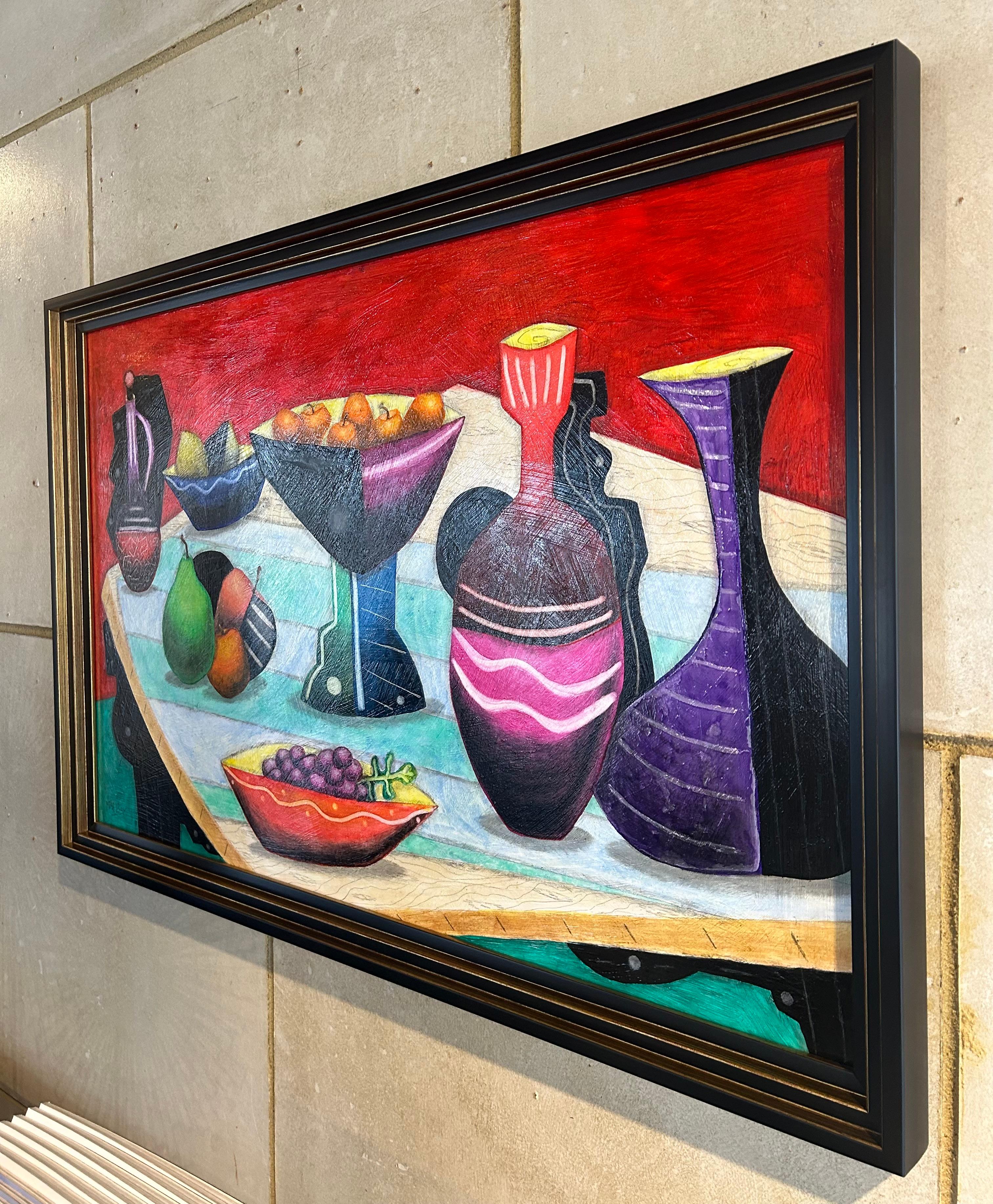Pintura al óleo abstracta original del artista Steve McElroy, fácil de buscar. en venta 2