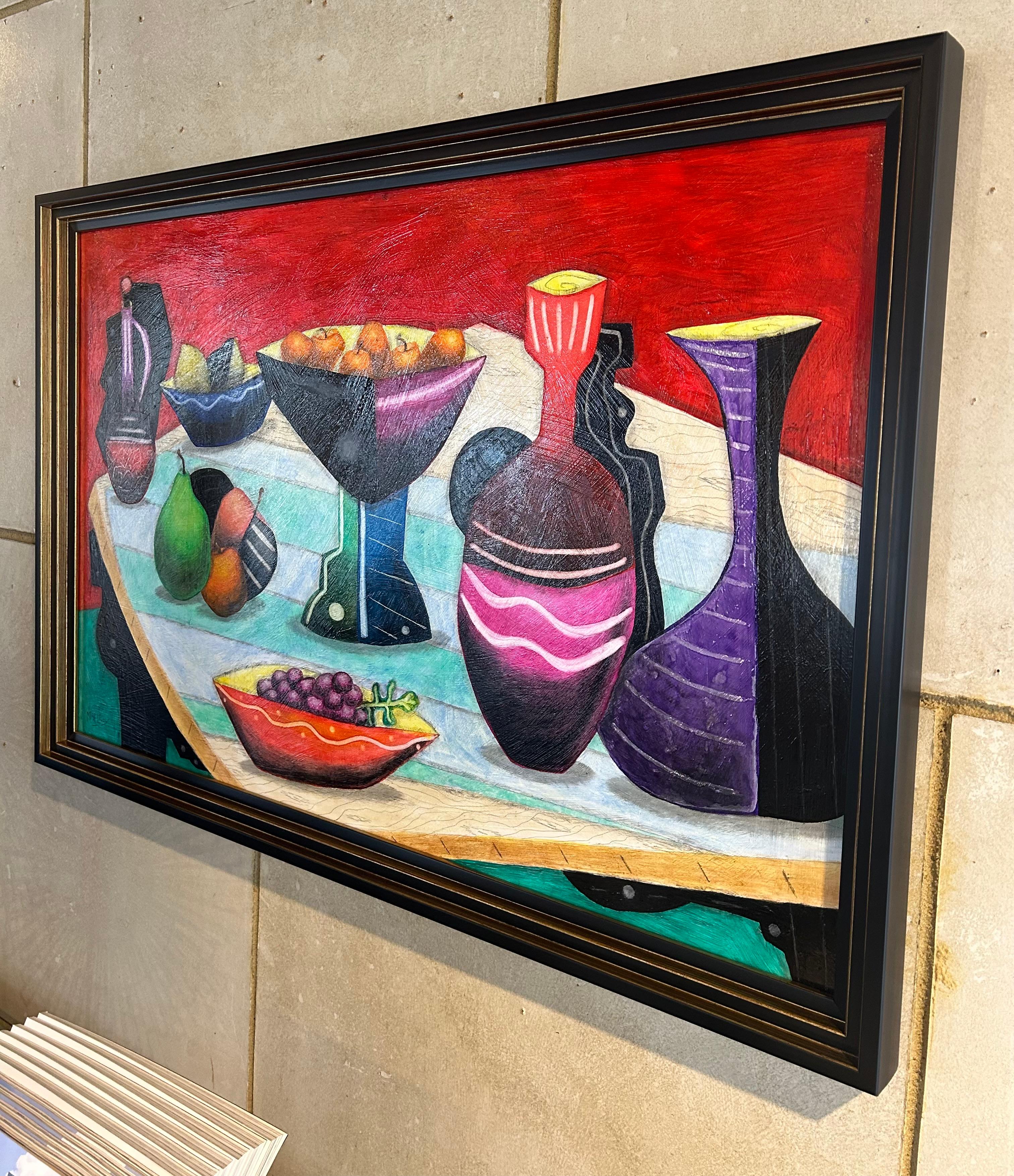 Pintura al óleo abstracta original del artista Steve McElroy, fácil de buscar. en venta 3