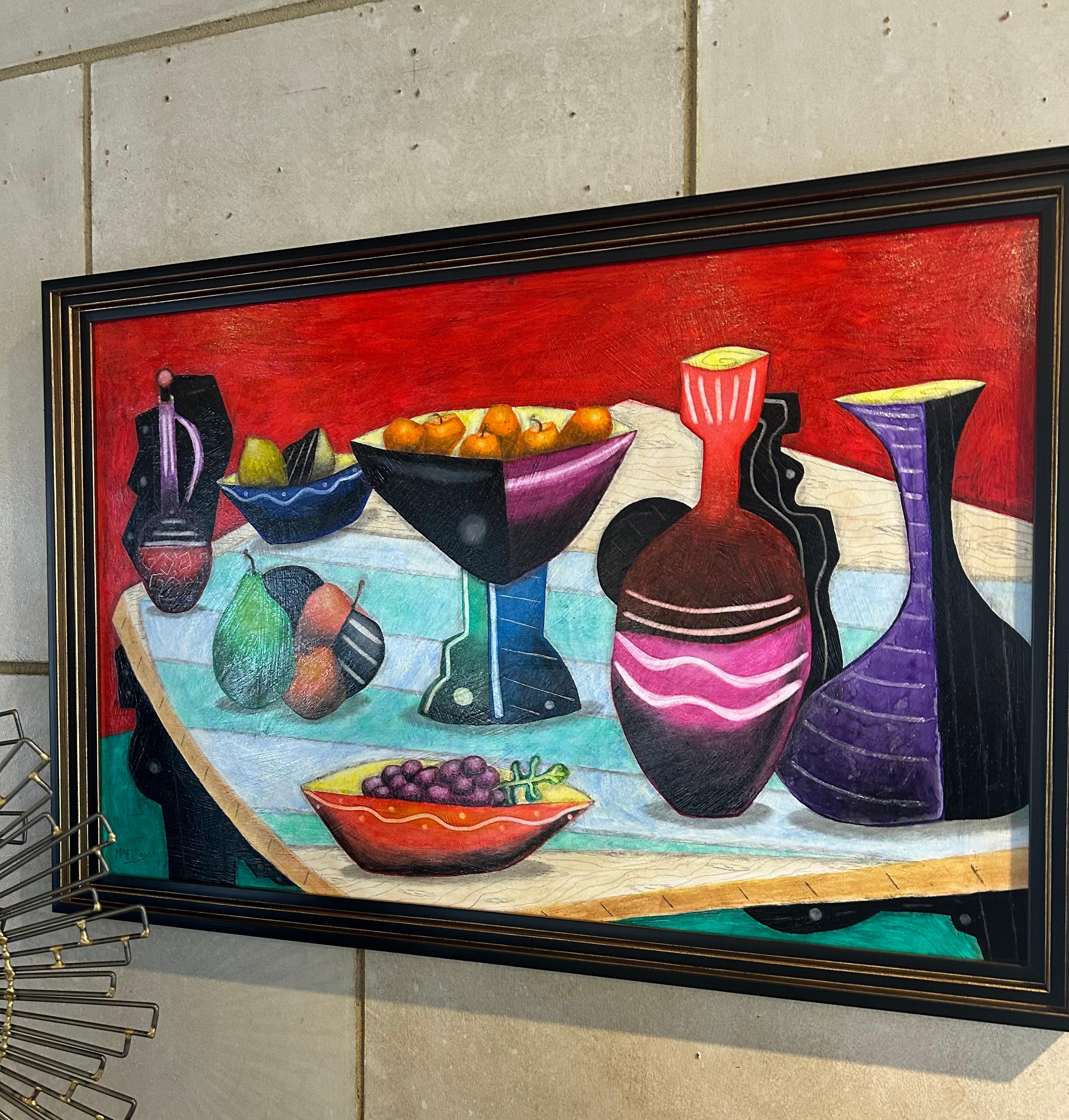 Pintura al óleo abstracta original del artista Steve McElroy, fácil de buscar. en venta 4