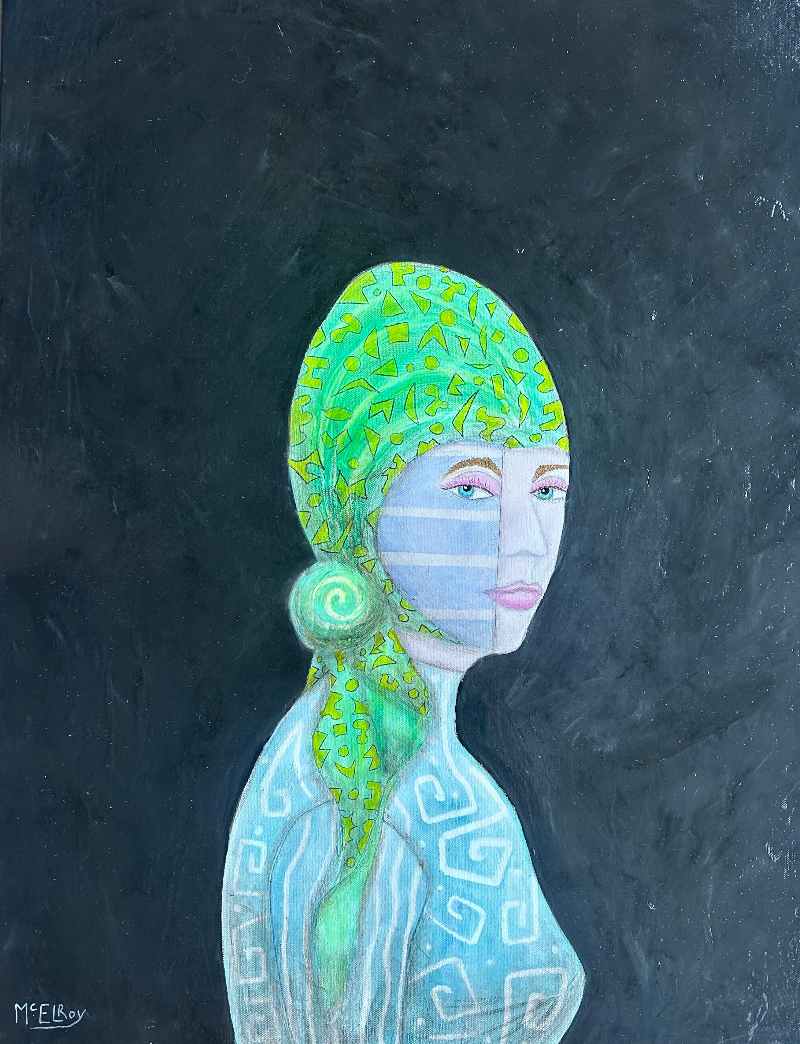 Pittura ad olio astratta originale dell'importante artista ricercatore Steve McElroy. in vendita 7