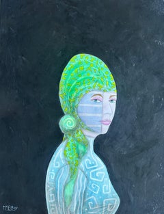 Pittura ad olio astratta originale dell'importante artista ricercatore Steve McElroy.