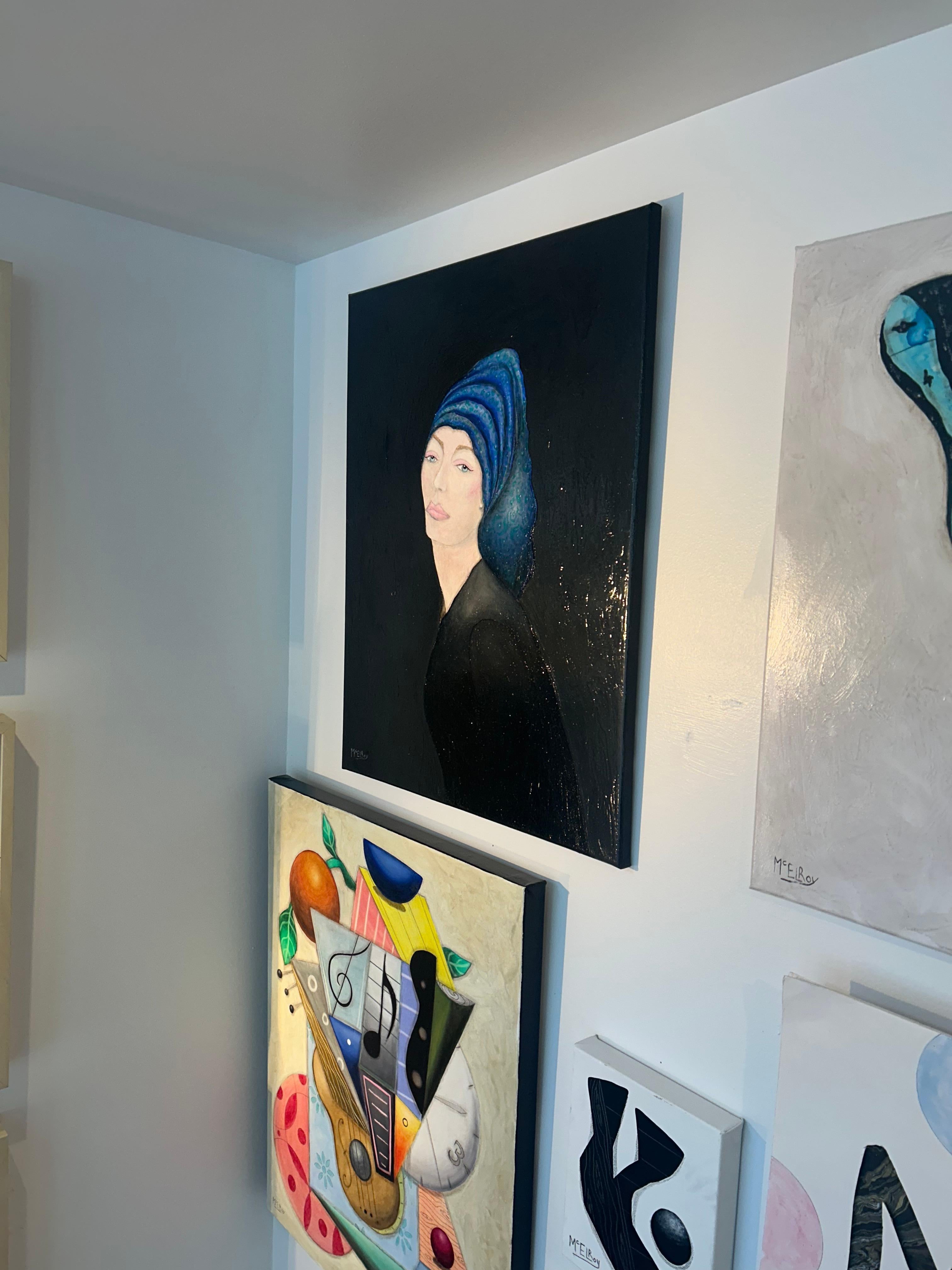 Pintura al óleo abstracta original del destacado artista Steve McElroy. en venta 12