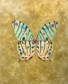 "Gold Butterfly" Original Öl auf Leinwand großes Gemälde von Steve McElroy