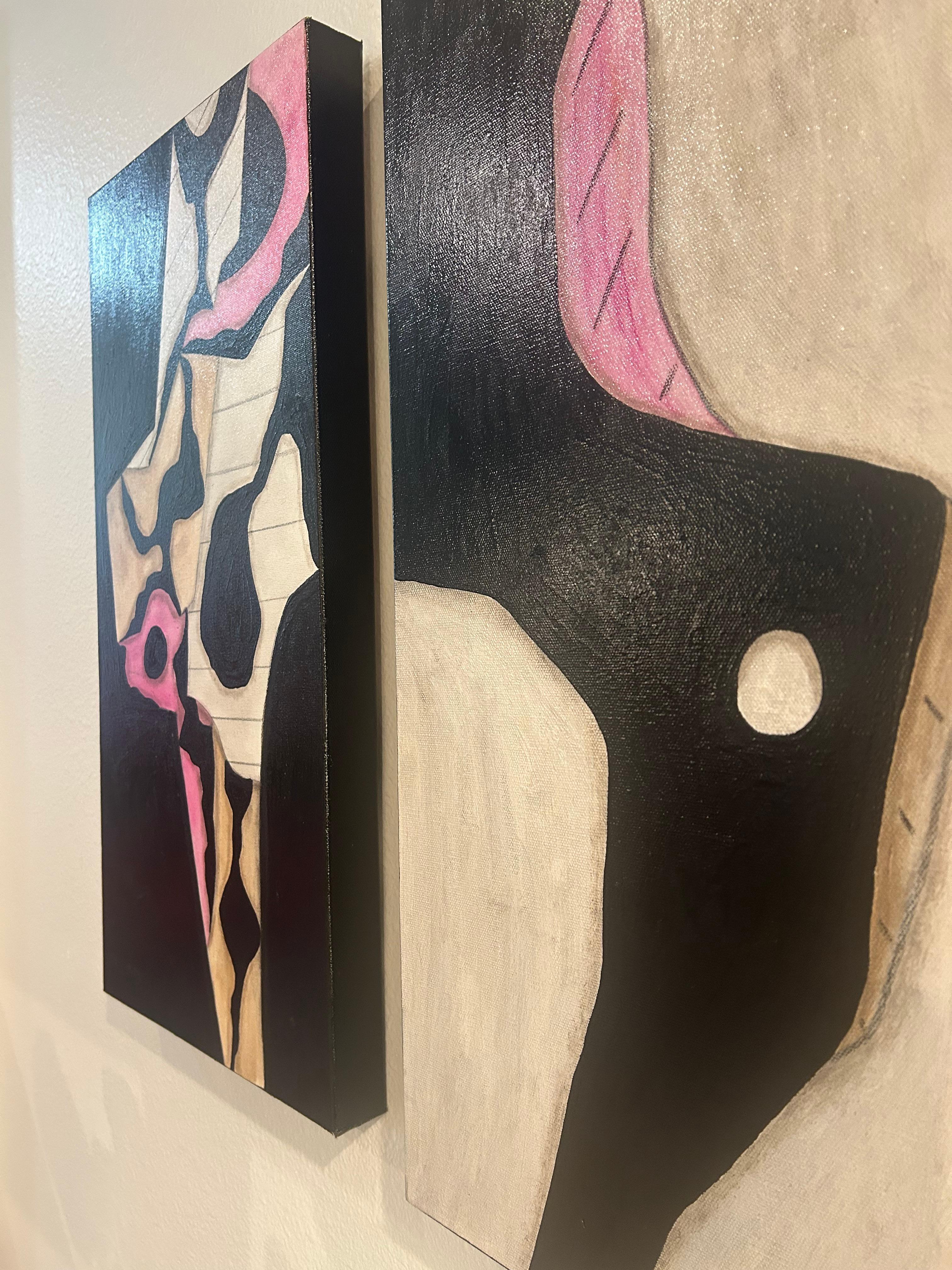 Original oil painting pair of contemporary abstracts by artist Steve McElroy. en vente 2