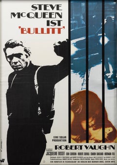 Steve McQueen "Bullitt" 1st Edition German Movie Poster, circa 1968