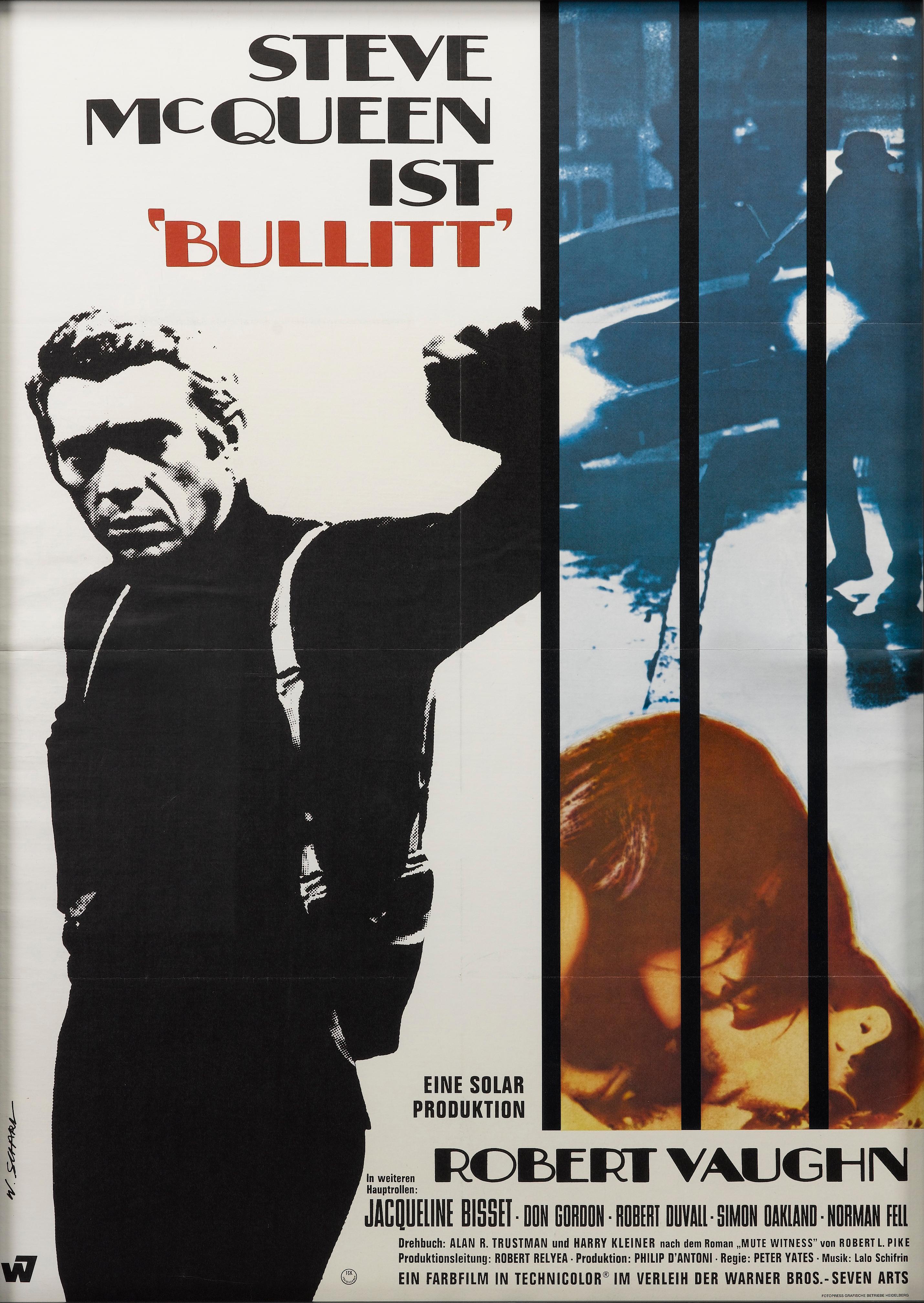 Steve McQueen Bullitt 1st Edition German Movie Poster Circa 1968 At Steve McQueen Bullitt 1st Edition German Movie Poster Circa 1968 At