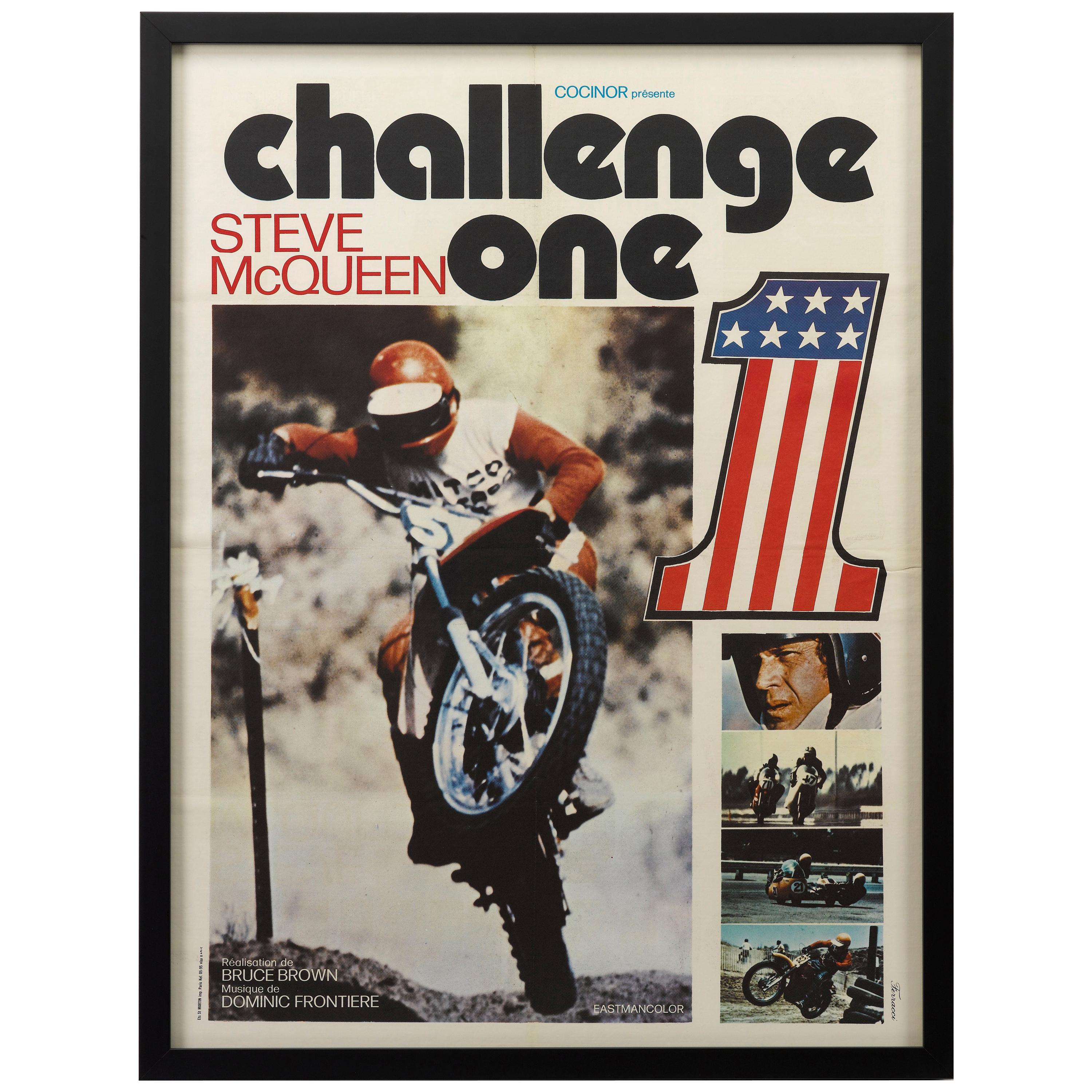 Steve McQueen "Challenge One" on Any Sunday Vintage Movie Poster, 1972